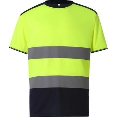 Yoko HVJ400 Hi-Vis výstražné krátký rukáv hi vis oran Oranžová fluorescent/navy 6XL