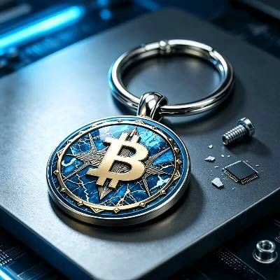 LUDOVKA Kľúčenka Bitcoin modro-zlatá