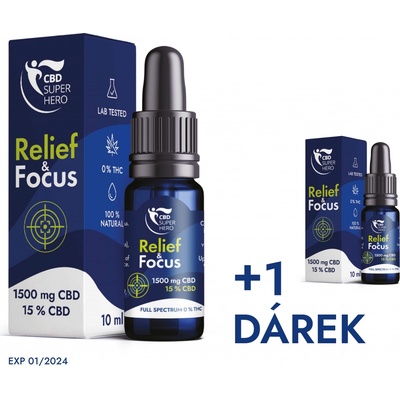 CBD Superhero Relief&Focus 15% CBD olej full spectrum limeta