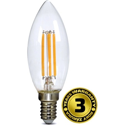 Solight LED žiarovka retro sviečka 4W E14 3000K 360° 440lm