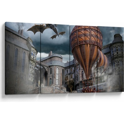 Obraz - Surrealistická krajina, štvordielne 160x80 cm