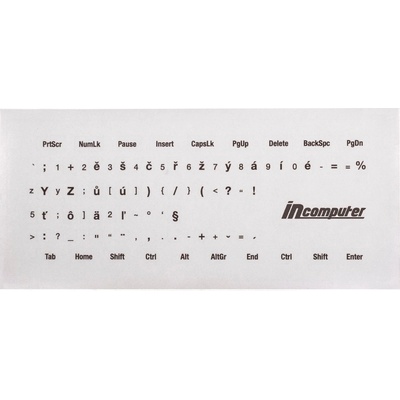 inComputer Přelepky na klávesnici - černý text, bílé pozadí – Hledejceny.cz