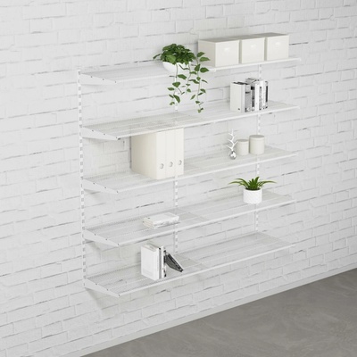 Walteco Nástěnná regálová sestava DOUBLE, 1500x1630 mm, bílá 430 mm , SHWHD400