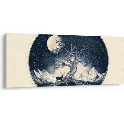Obraz – Magický strom s jeleňom I., jednodielne 120x50 cm
