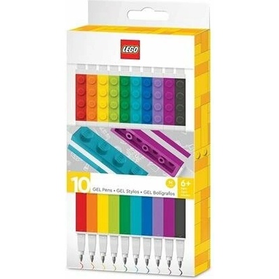 Gélové pero, sada, 0,7 mm, s uzáverom, LEGO, 10 rôznych farieb