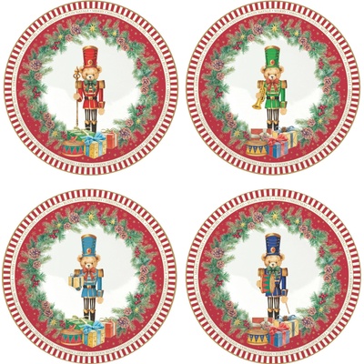 Easy Life Dezertné taniere set Christmas Teddy 4 ks