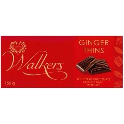 Walkers Ginger Thins Dark Chocolate 150 g