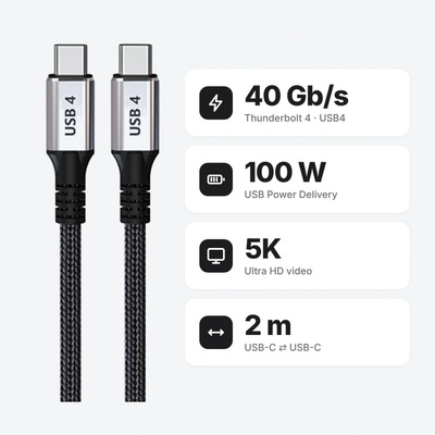 TB Touch AKTBXIACCTB200B USB C video Thunderbolt 4, 2m