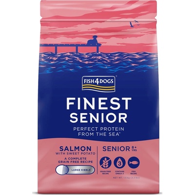 Fish4Dogs velké pre starší psy Finest losos se sladkými bramborami 1,5 kg