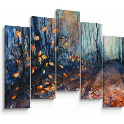 Obraz - Lúče jesenného slnka, päťdielne 125x90 cm