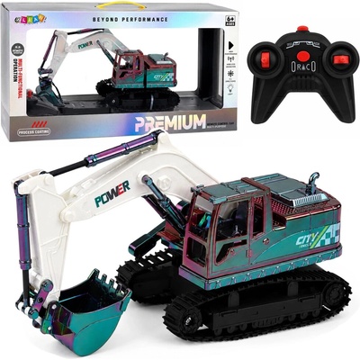 LEAN Toys Pásový dálkově ovládaný bagr RTR RC chameleon se světly 1:14