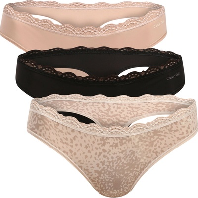 Calvin Klein 3PACK dámske tangá viacfarebné (QD5300 3FC)