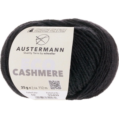 Austermann ECO CASHMERE - 100% kašmír - Ručně pletací příze Barva: 02 SCHWARZ
