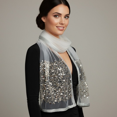 Classic Scarf společenská šála bílá