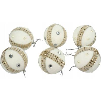 Trend-Deco Ozdobné vianočné gule rustikálne 7 cm, sada 6 ks, vianočné ozdoby