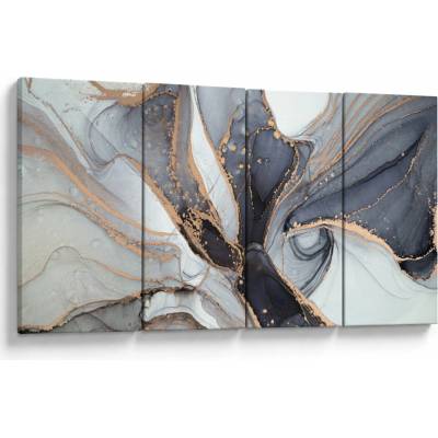 Obraz - Šedý mramor, štvordielne 160x80 cm