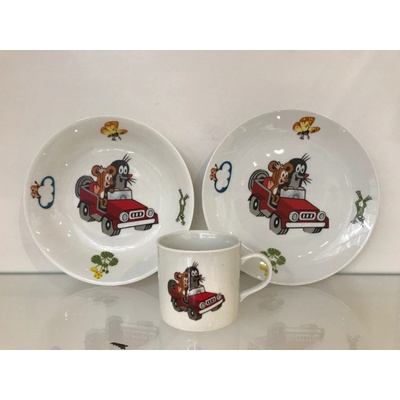 THUN 1794 Dětská jídelní souprava KRTEK-auto porcelán 3 dílná – Hledejceny.cz