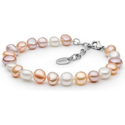 Gaura Pearls perlový náramek Magda barevná říční perla chirurgická ocel BRM39-B Barevná/více barev
