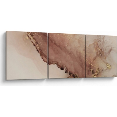 Obraz - Zlaté trblietky, trojdielne 90x30 cm