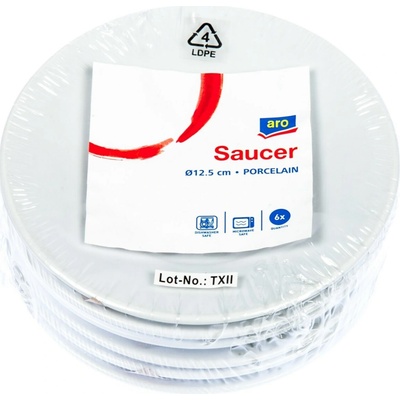 aro Podšálka BASIC 12,5 cm k šálke 150 ml porcelán 6 ks