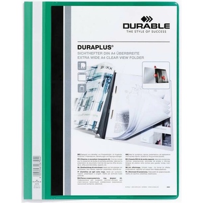 Rýchloviazač DURABLE Duraplus zelený Priehľadný zakladač