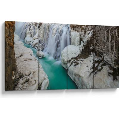 Obraz - Islandská príroda, štvordielne 160x80 cm