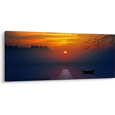 Obraz mostu při západu slunce, jednodílný 120x50 cm