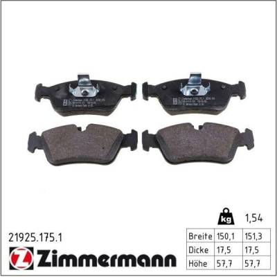 ZIMMERMANN Sada brzdových platničiek kotúčovej brzdy 219251751