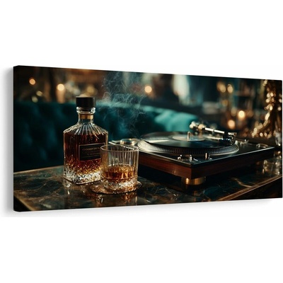 Obraz pohoda s whisky a vinylom