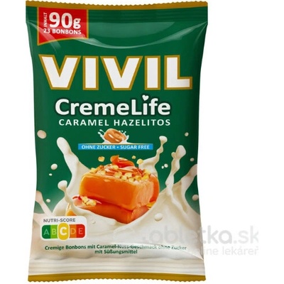 VIVIL Creme Life Karamel, oriešky smotanové cukríky bez cukru 90 g