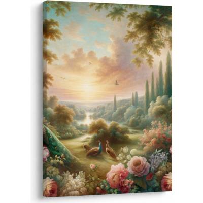 Obraz - Pávi v zahradě, jednodílný 50x70 cm