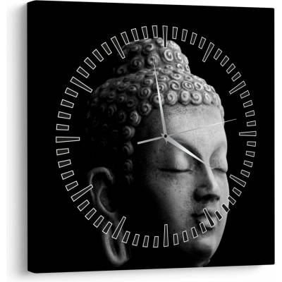 Obraz - Budha, portrét (s hodinami), jednodielne 30x30 cm s hodinami