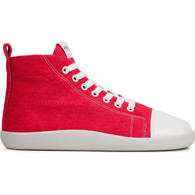 Ahinsa Shoes dámské tenisky Comfort Street Ankle konopné červené
