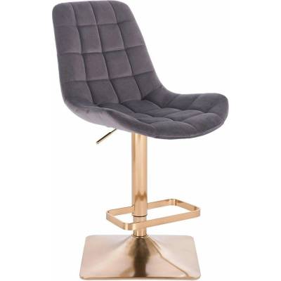 LuxuryForm Design Paris Velur na zlatej hranatej podstave / šedá