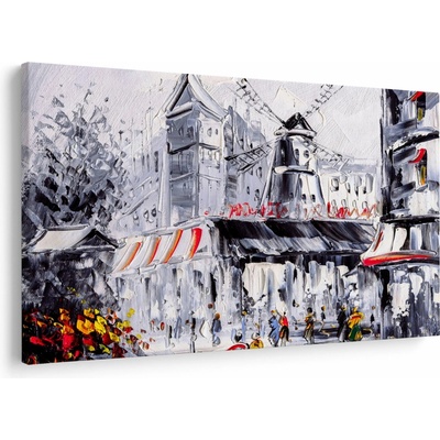 Obraz - Ulice v Paříži, olejomalba, jednodílný 90x60 cm