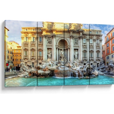 Obraz - Fontána di Trevi, štvordielne 160x80 cm