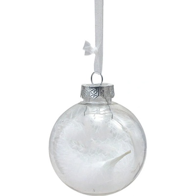 Textilomanie Sada 12 ks vianočných ozdôb WHITE FEATHER 9 cm, biele