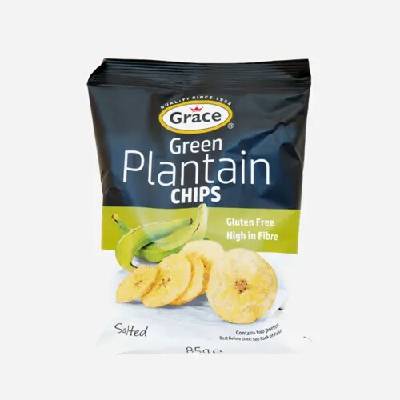 Grace Bezlepkové chipsy ze zelených banánů plantain solené 85 g