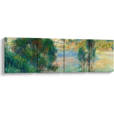 Obraz - Auguste Renoir, View of Monte Carlo from Cap Martin, reprodukcia, štvordielne 160x40 cm