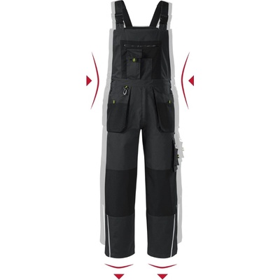 Rimeck Ranger pánske pracovné nohavice s trakmi WX4 eben sivá