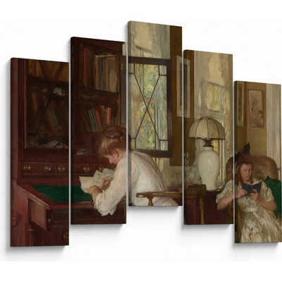 Obraz - Edmund Tarbell, Josephine and Mercie, reprodukce, pětidílný 125x90 cm