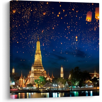 Obraz - Lampióny štěstí, Bangkok, jednodílný 40x40 cm – Hledejceny.cz