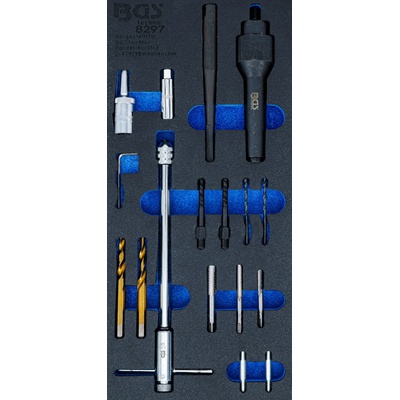 BGS technic 8297 Přípravek pro odvrtání a opravu závitu žhavících svíček M8x1,0 a M10x1,0 - BGS