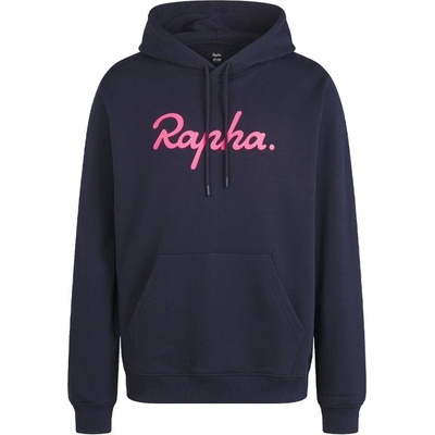 Rapha pánská mikina s kapucí s velkým logem Navy/Visibility Pink