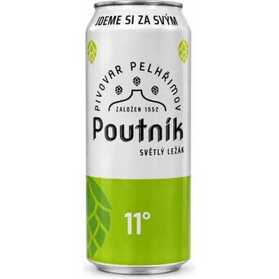 Pelhřimov Poutník 11° světlý ležák 0,5 l (plech)