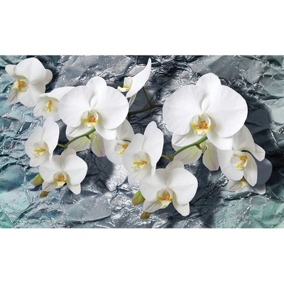 Preinterier FT2994 Fototapeta na stenu Biele kvety na kamennom pozadí vlies 104cm x 70cm