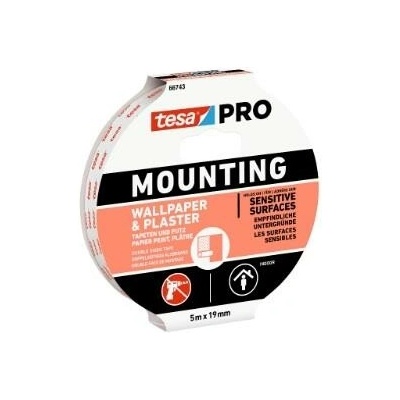 Tesa 66743 Obojstranná páska na štruktúrované povrchy 1,5 m x 19 mm biela 66743-00005-00