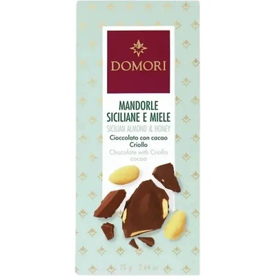 Domori Anthology mliečna čokoláda s kakaom Criollo a s medom a mandľami 75 g