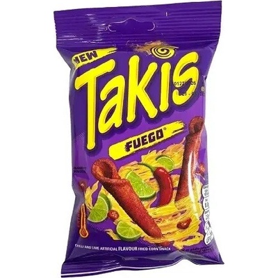 Chipsy kukuričné Tortilla Rolls Takis Fuego chilli limetka 100 g