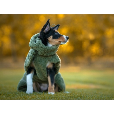 PAIKKA Sherpa Shirt OLIVE teplý fleecový svetr pro psa